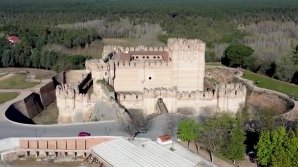 コカ城 カスティロ 世紀に建設された要塞とコカ カスティーリャ セゴビア州にある レオン スペイン — ストック動画
