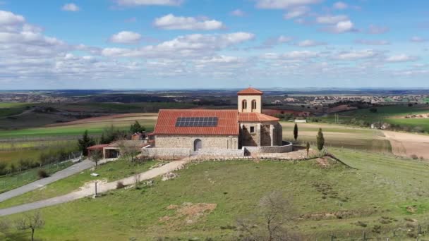 Romaanse Hermitage 12E Eeuw Van San Cristobal Aldeavieja Avila Spanje — Stockvideo