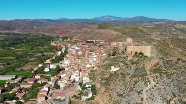 Aragon Zaragoza Spanya Daki Mesones Isuela Nın Hava Panoramik Görüntüsü — Stok video