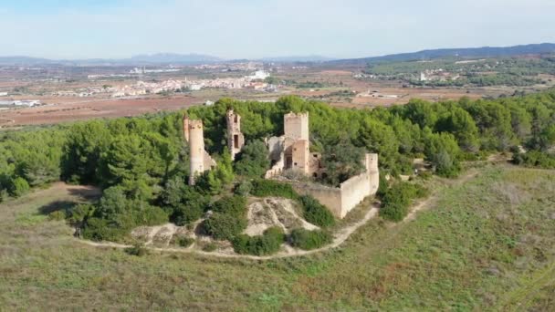 Castelo Muga Penedes Inferior Município Bellvei Catalunha Espanha — Vídeo de Stock