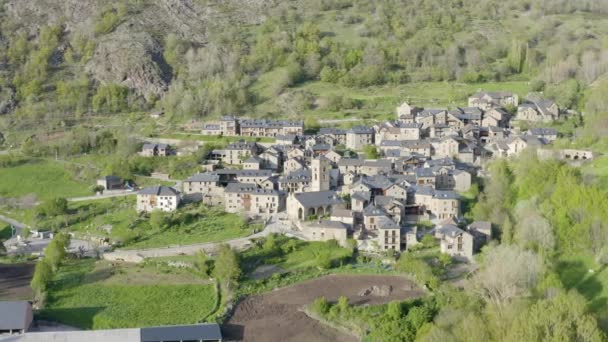 Traditionelles Katalonisches Dorf Vall Boi Durro Spanische Romanik Route — Stockvideo