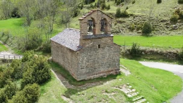 Sant Quirc Taull Katalonya Spanya Inzivası Romanesk Tarzı — Stok video