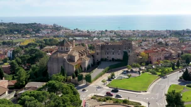 Uma Vista Igreja Sant Marti Castelo Altafulla Altafulla Catalunha Espanha — Vídeo de Stock