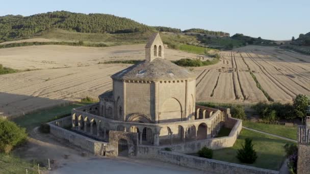 Ermita Santa Maria Eunate Estrada Santiago Compostela — Vídeo de Stock