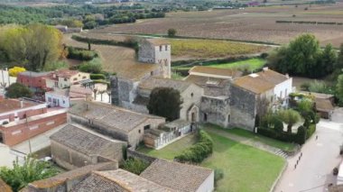 Sant Sebastia Gorgs Manastırı, Roma tarzı, Avinyonet del Penedes, Barselona, Katalonya İspanya.