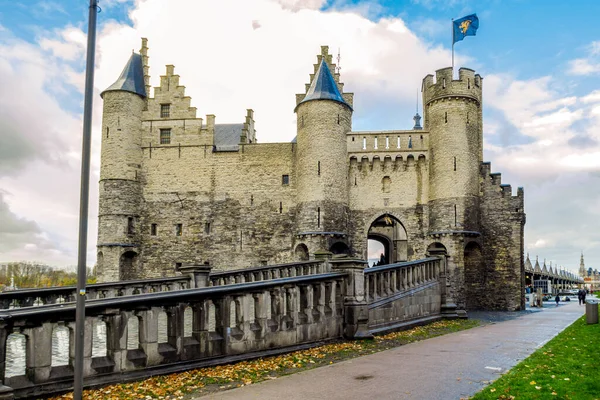 Antwerp Belgium April 2022 Het Steen Stone Castle Antwerp Belgium — Stock Photo, Image