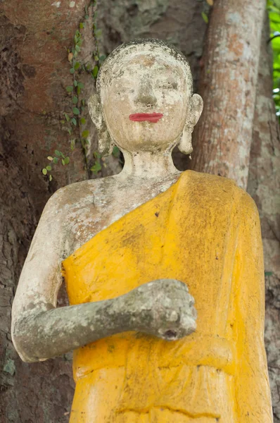 Εγκαταλελειμμένο σπασμένο άγαλμα του βουδισμού — Φωτογραφία Αρχείου
