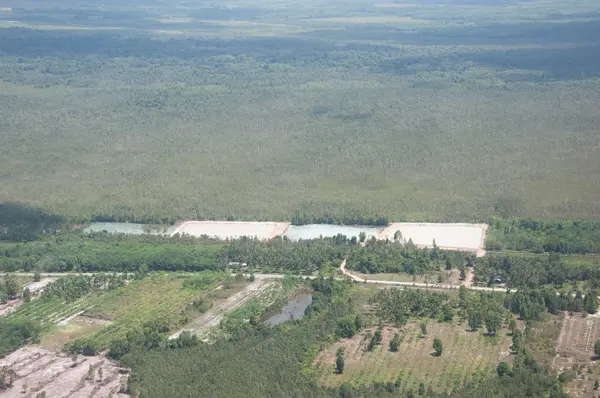 Campo agrícola - vista desde helicóptero —  Fotos de Stock