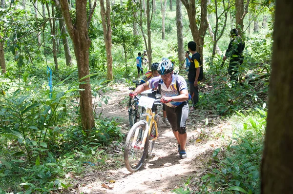 YALA, TAILANDIA - 1 DE ABRIL: Un hombre no identificado camina con la montaña b — Foto de Stock