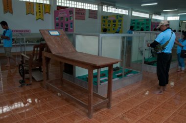 yala, Tayland-Eylül 22: chi içinde klasik ahşap hasta yatağı