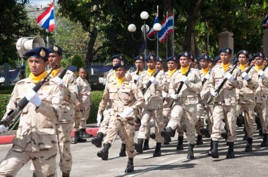yala, Tayland - Şubat 10: gönüllü defendense üye Mart