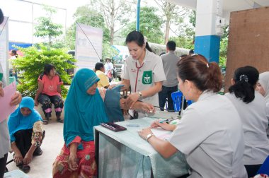 yala, Tayland - 22 Ekim: kan basıncı mesurement için musli