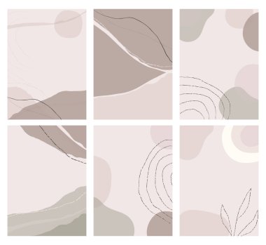 Modern soyut şekiller sanat. Moda organik formlar ve çizgi çizimleri.