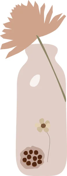 Elegancki bohemian ilustracja ceramiki z hortensji suszone boho stylu kwiat — Zdjęcie stockowe