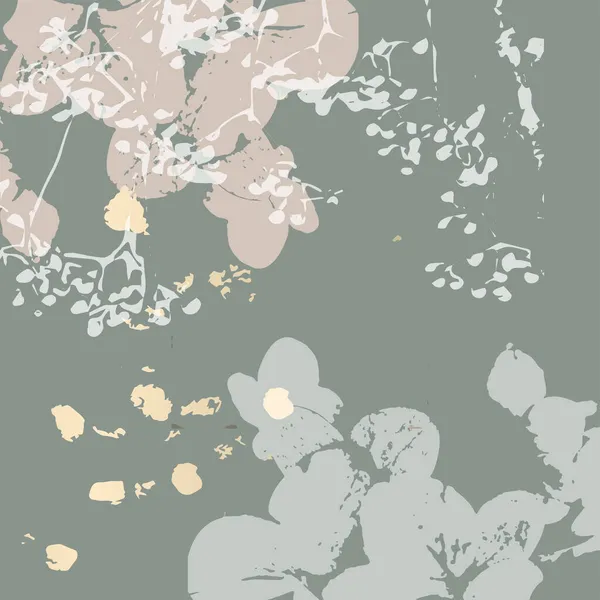 Blommig rustik bakgrund med handritade doodle blommor och botaniska element — Stock vektor