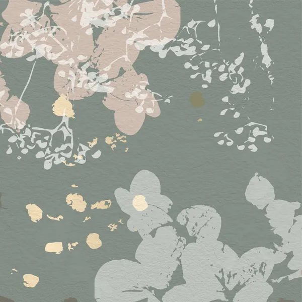 Квітковий сільський фон з намальованими руками каракульними квітами та ботанічними елементами — стокове фото