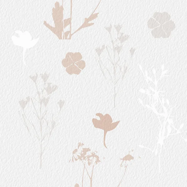 Jemné akvarel botanické digitální papír květinové pozadí v měkké základní nahota béžové tóny — Stock fotografie