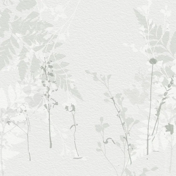 Delicato acquerello botanico digitale carta sfondo floreale in morbido di base toni beige nudo — Foto Stock
