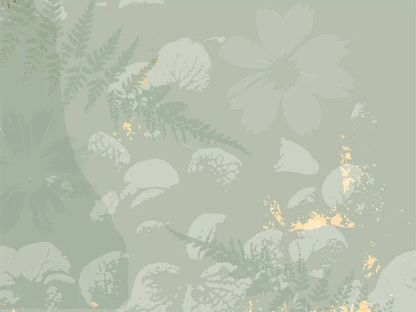 Floral Rustieke Achtergrond Met Hand Getekende Doodle Bloemen Botanische Elementen — Stockvector