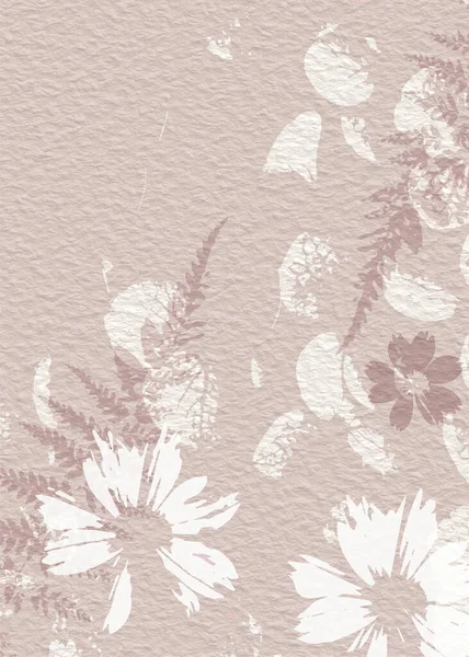 Delicado Fondo Floral Papel Digital Botánico Acuarela Suaves Tonos Beige — Foto de Stock