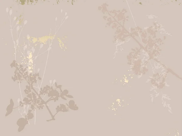 花的别致的背景 精致的花朵 植物元素和金箔的触摸 社交媒体的精美图案 — 图库矢量图片