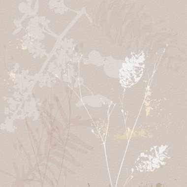 Çiçek karalama çiçekleri ve botanik elementlerle dolu kırsal bir arka plan. Kırtasiye tasarımı, düğün, doğum günü, tebrik kartı için hassas desen, tarihi, web günlüğünü, sosyal medyayı kaydet