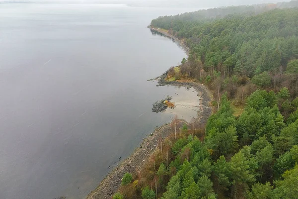 Karelia Lacul Onega Golful Petrozavodsk Fotografie Aeriană Care Arată Pădurea — Fotografie, imagine de stoc