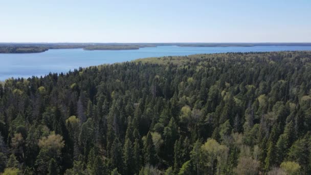 Rusland Regio Moskou Poesjkino Stuwmeer Uchinskoe Stuwmeer Akulovskoe Luchtfoto Van — Stockvideo