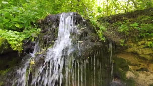 Rusland Pushchino Aan Rivier Oka Een Prachtige Waterval Buurt Van — Stockvideo