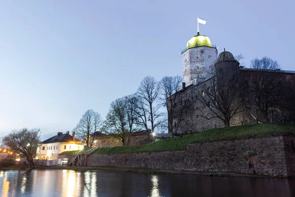 Ryssland Staden Viborg 2021 Utsikt Över Viborgs Slott Skymningen — Stockfoto