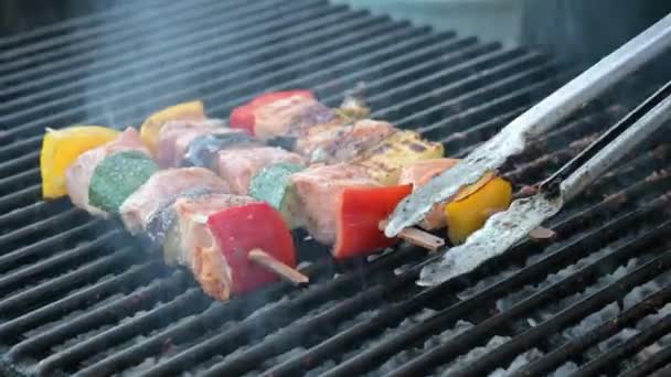 Majs Som Tillagas Grill Grill Picknick — Stockvideo