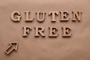 Letters Gluten free on a paper background