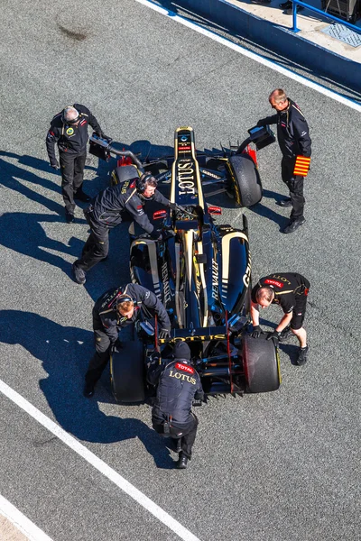 队莲花雷诺 f1、 罗曼 grosjean，2012年 — 图库照片