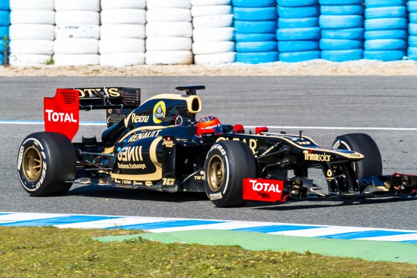 Týmu lotus renault f1, romain grosjean, 2012 — Stock fotografie