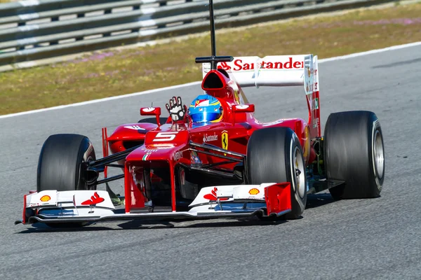 怎么法拉利 f1，费尔南多 · 阿隆索，2012年 — 图库照片