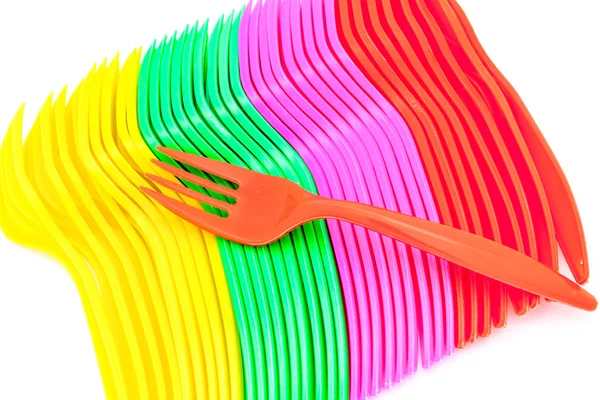 Plastic cutlery — Stock Photo, Image