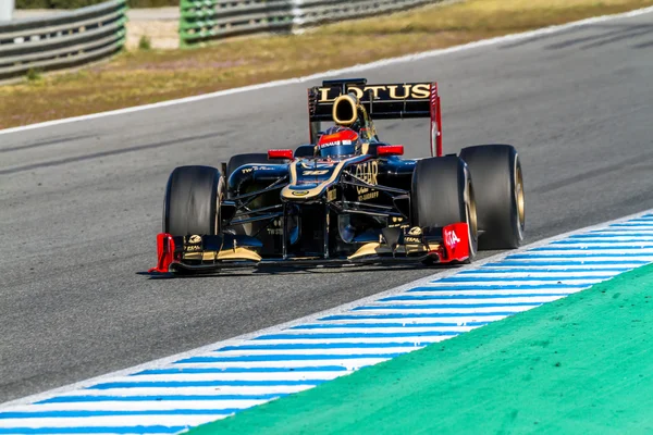 队莲花雷诺 f1、 罗曼 grosjean，2012年 — 图库照片