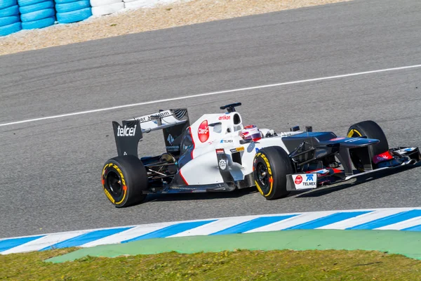 Tým sauber f1, Kamuj Kobajaši, 2012 — Stock fotografie