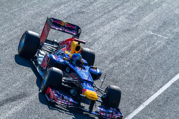 Team rode stier f1, sebastian vettel, 2012 — Stockfoto