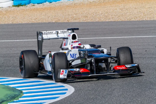 Zespół sauber f1, kamui kobayashi, 2012 — Zdjęcie stockowe