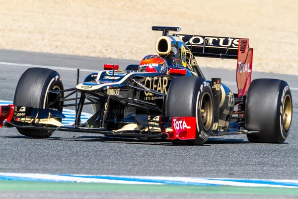 Týmu lotus renault f1, romain grosjean, 2012 — Stock fotografie