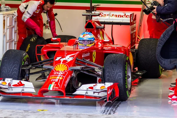 Equipo Scuderia Ferrari F1, Fernando Alonso, 2014 — Foto de Stock