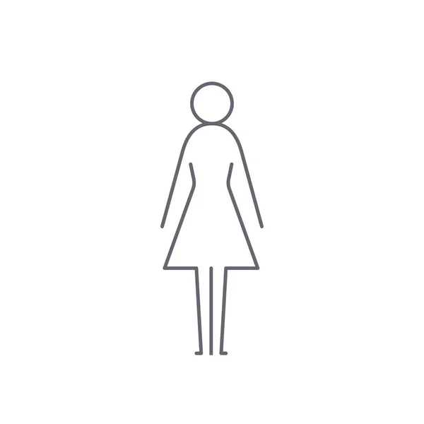 Femme Icône Ligne Vecteur Femmes Symbole Schéma Illustration Isolée — Image vectorielle