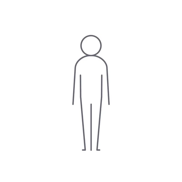 アイコンラインベクトル 白を基調としたシンプルなフラット男性シンボル — ストックベクタ