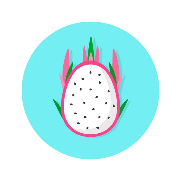 Dragon Fruit Icon Tropical Fruit Cartoon Flat Icon Vector Illustration — Vetor de Stock