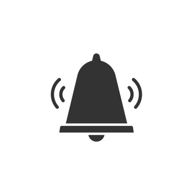 Çan simgesi, vektör izole işareti, alarm, el çanı silueti.