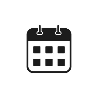 Takvim Simgesi, Vektör basit izole düz illüstrasyon.