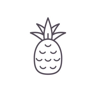 Ananas çizgisi simgesi, vektör izole edilmiş dış hat sembolü.