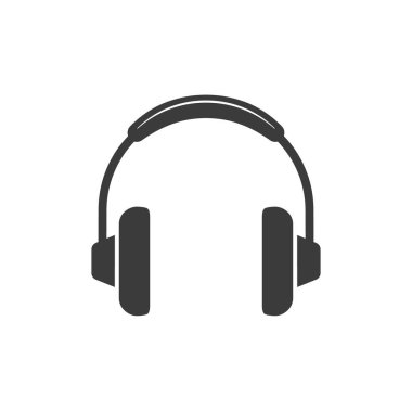 Kulaklık ikonu. Beyaz arkaplanda izole edilmiş vektör sembolü.