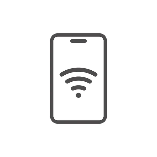 Telefon Ekranında Wifi Işareti Vektör Düz Simgesi — Stok Vektör